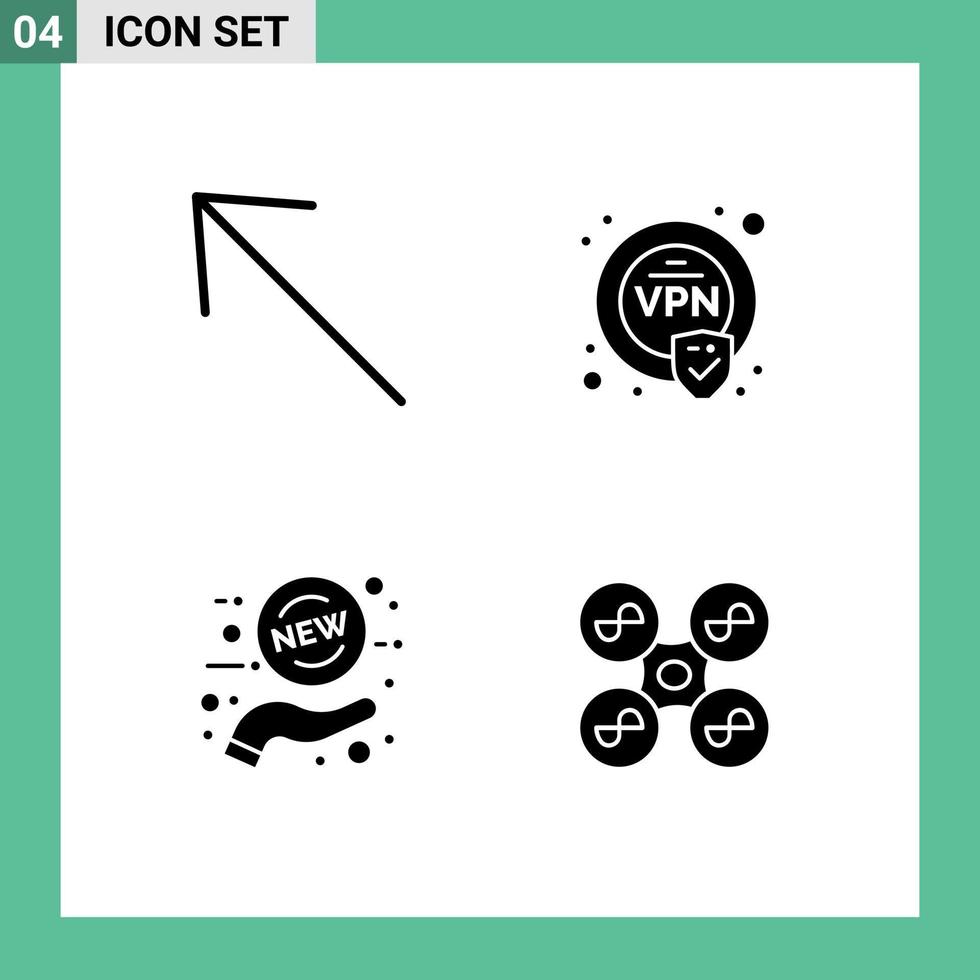 concepto de glifo sólido para sitios web móviles y aplicaciones cifrado de etiquetas de flecha nuevos elementos de diseño vectorial editables vector