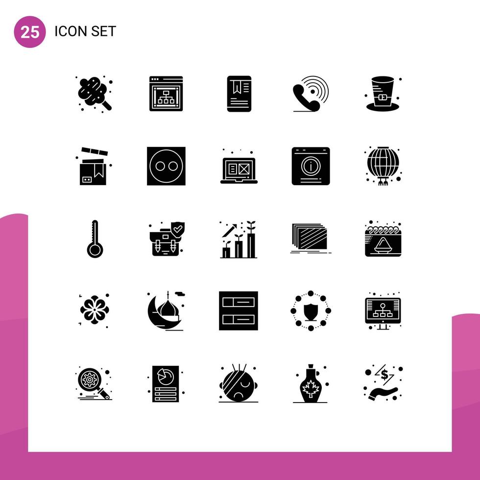 paquete de iconos de vector de stock de 25 signos y símbolos de línea para señales de detective elementos de diseño de vector editables de teléfono de anillo móvil