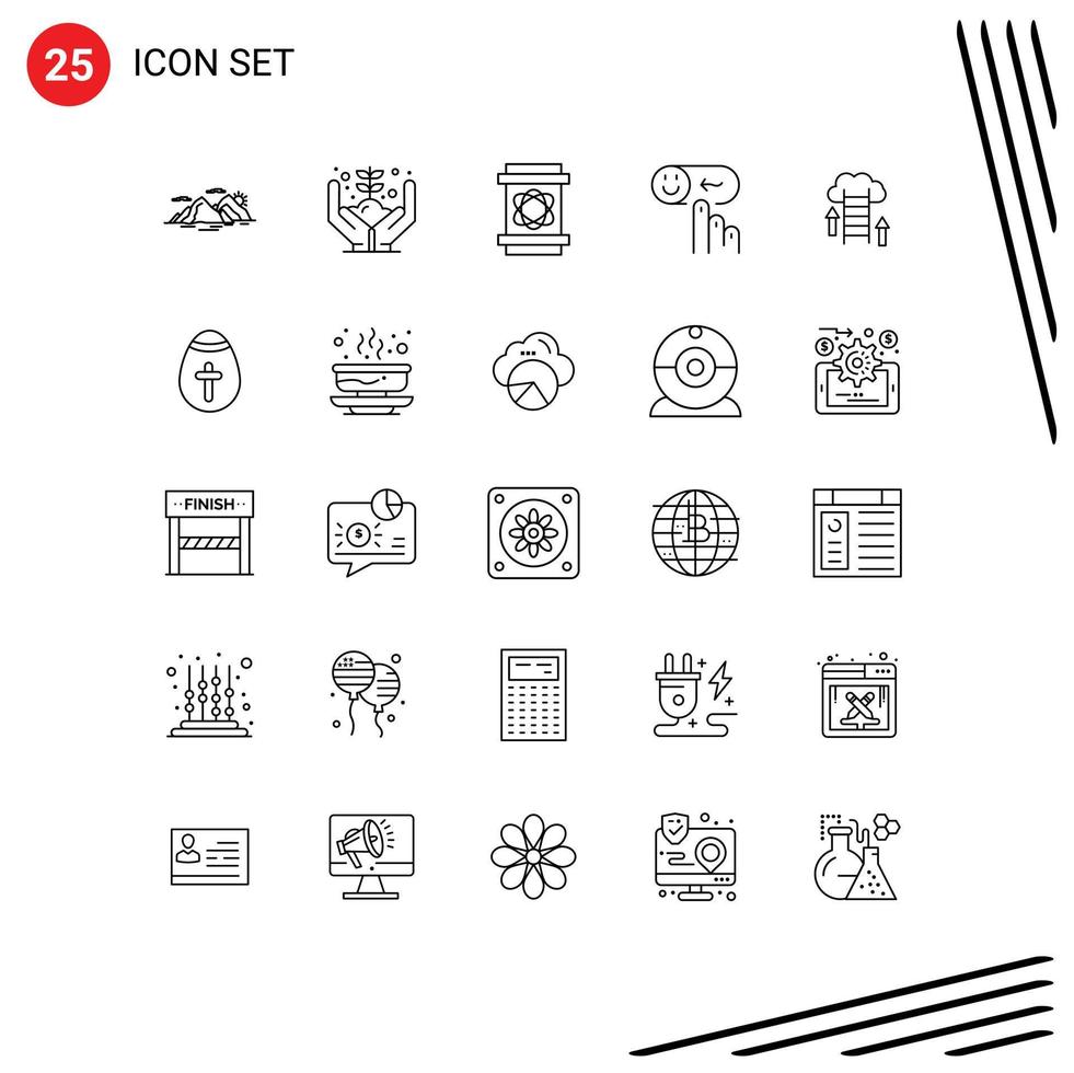 Pack of 25 creative Lines of support help plant happy space Editable Vector Design Elements