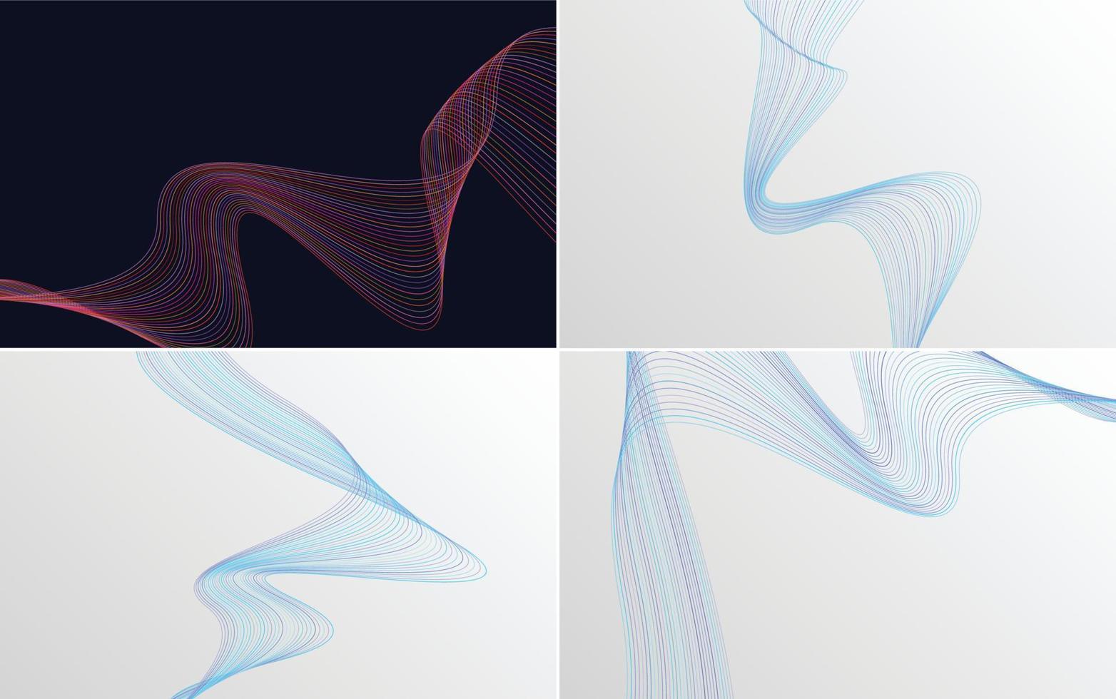 Collection of geometric minimal lines pattern set vector