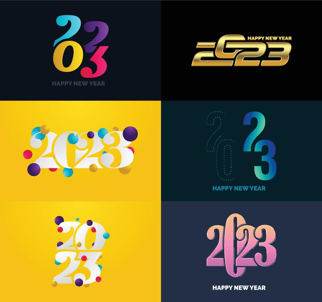 Big Set of 2023 Happy New Year logo text design 2023 number design template vector