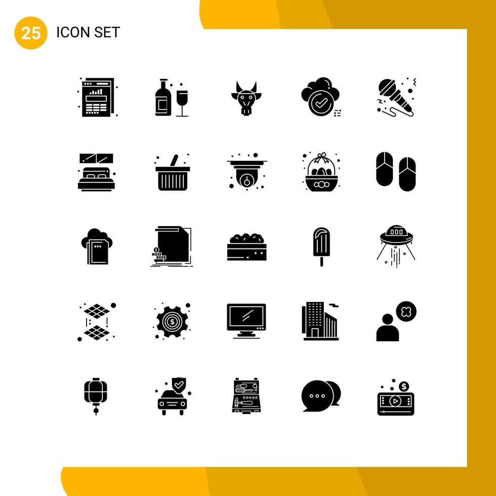 25 Creative Icons Modern Signs and Symbols of checklist check adornment tick skull Editable Vector Design Elements