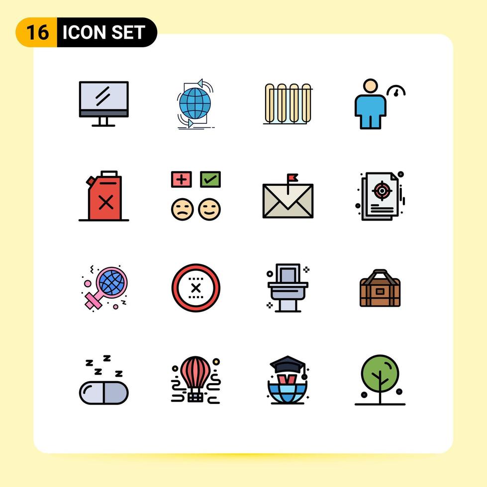 Stock Vector Icon Pack of 16 Line Signs and Symbols for performance human battery body heating Editable Creative Vector Design Elements