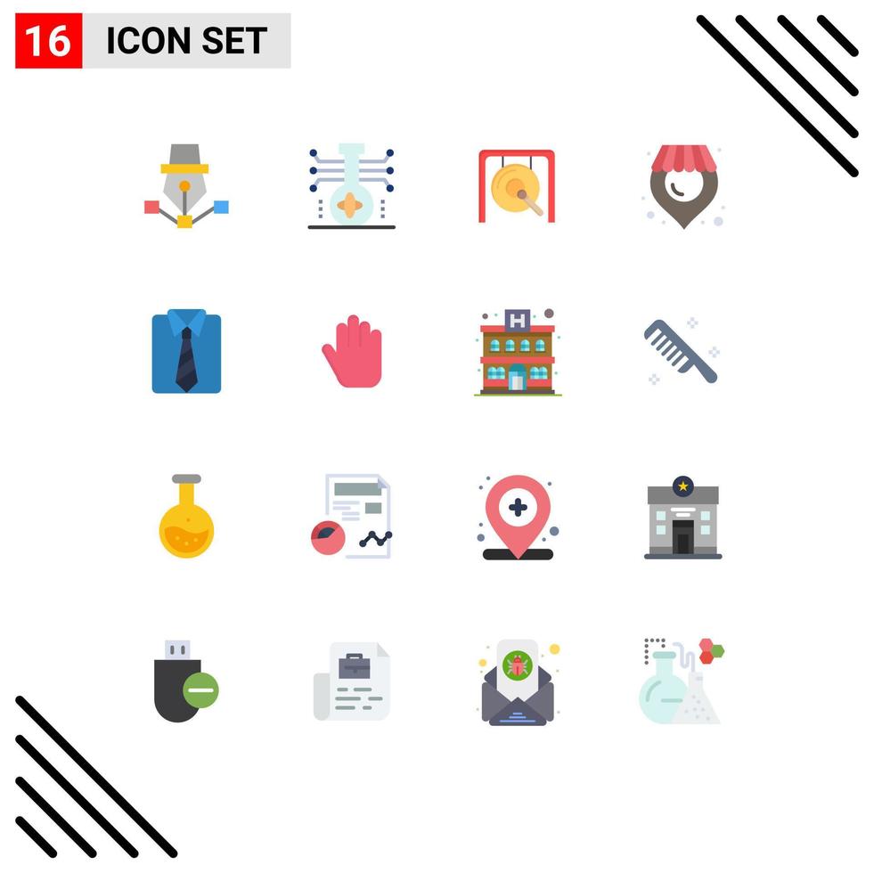 Stock Vector Icon Pack of 16 Line Signs and Symbols for clothes shop science location china Editable Pack of Creative Vector Design Elements