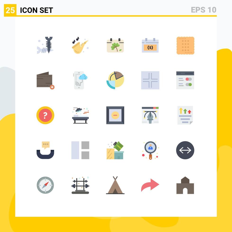 Group of 25 Modern Flat Colors Set for cookie money calendar dollar calendar Editable Vector Design Elements