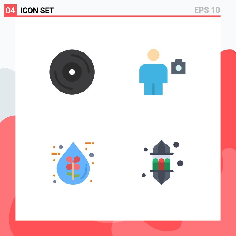 4 Creative Icons Modern Signs and Symbols of album drop avatar human ecofriendly Editable Vector Design Elements