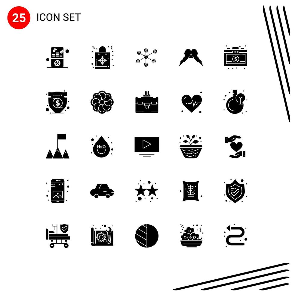 25 Solid Glyph concept for Websites Mobile and Apps briefcase male wlan movember moustache Editable Vector Design Elements