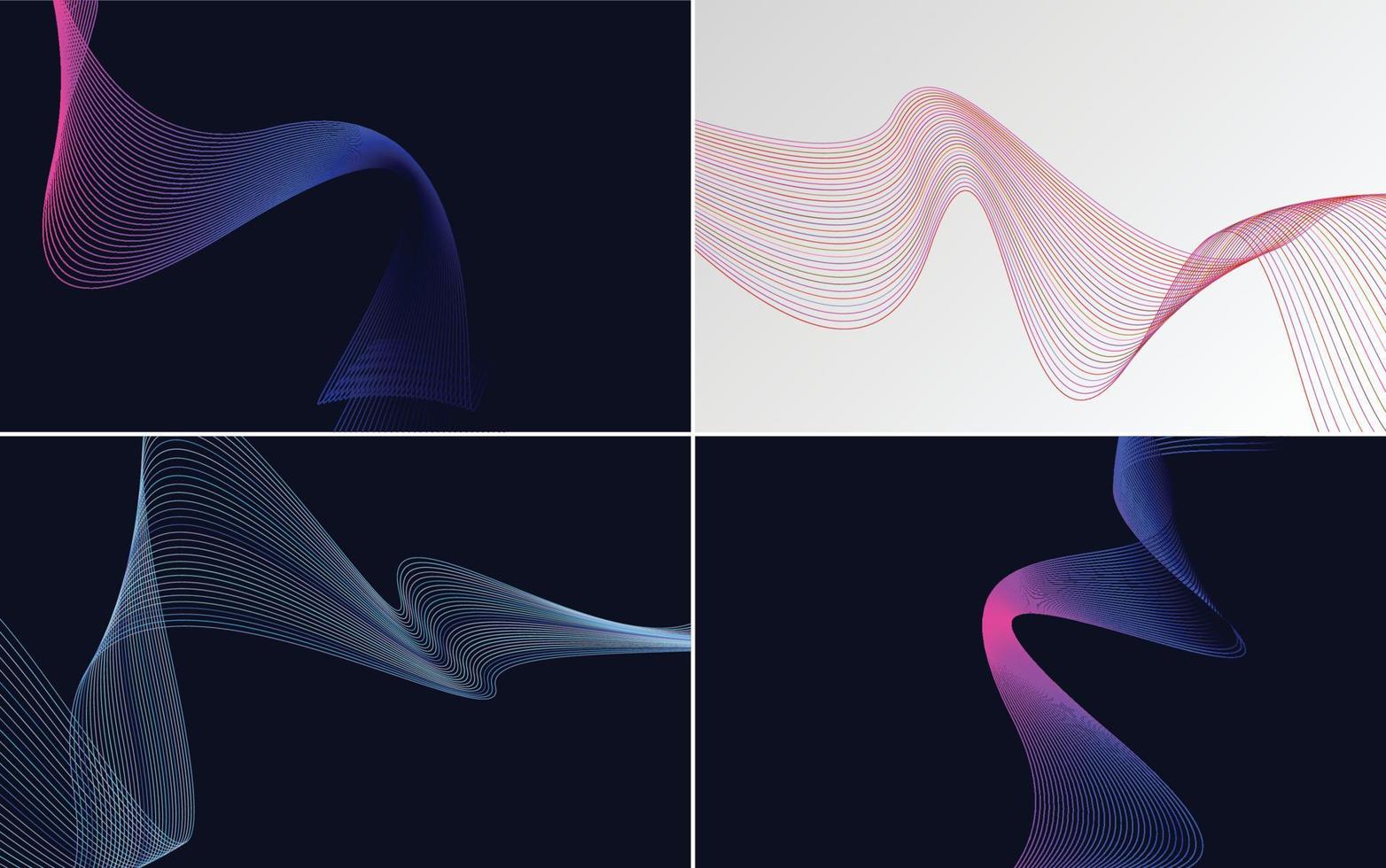 modern wave curve abstract presentation background Pack vector