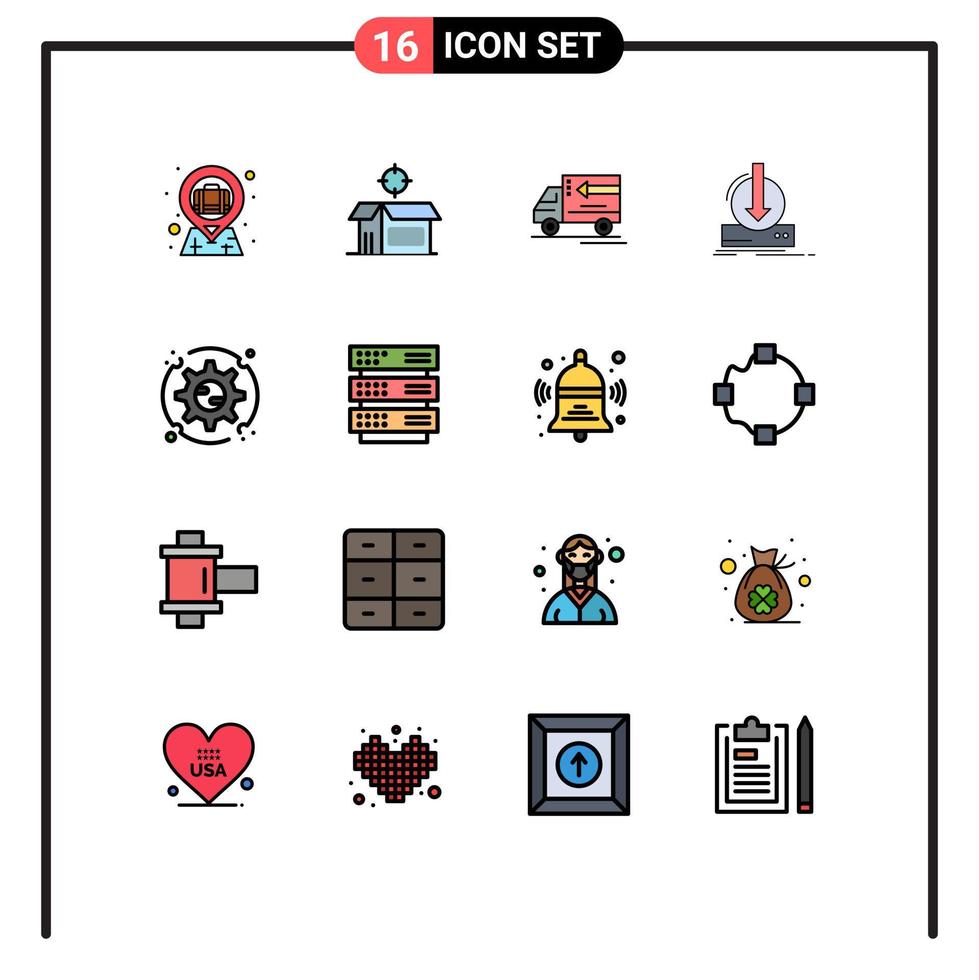 16 iconos creativos signos y símbolos modernos de preferencias descargar camiones dlc además elementos de diseño de vectores creativos editables