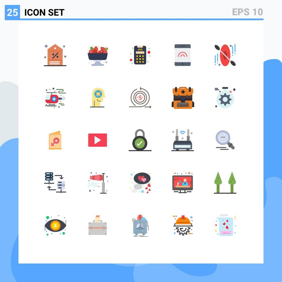 paquete de iconos de vector de stock de 25 signos y símbolos de línea para elementos de diseño de vector editables móviles de canoa de verano de hotel de ambulancia