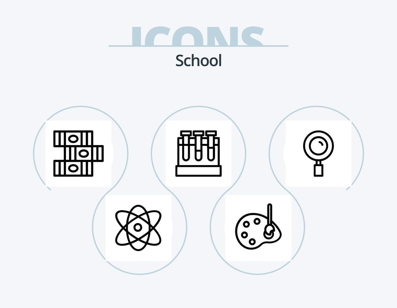School Line Icon Pack 5 Icon Design. . stationary. math. eraser. geometry vector