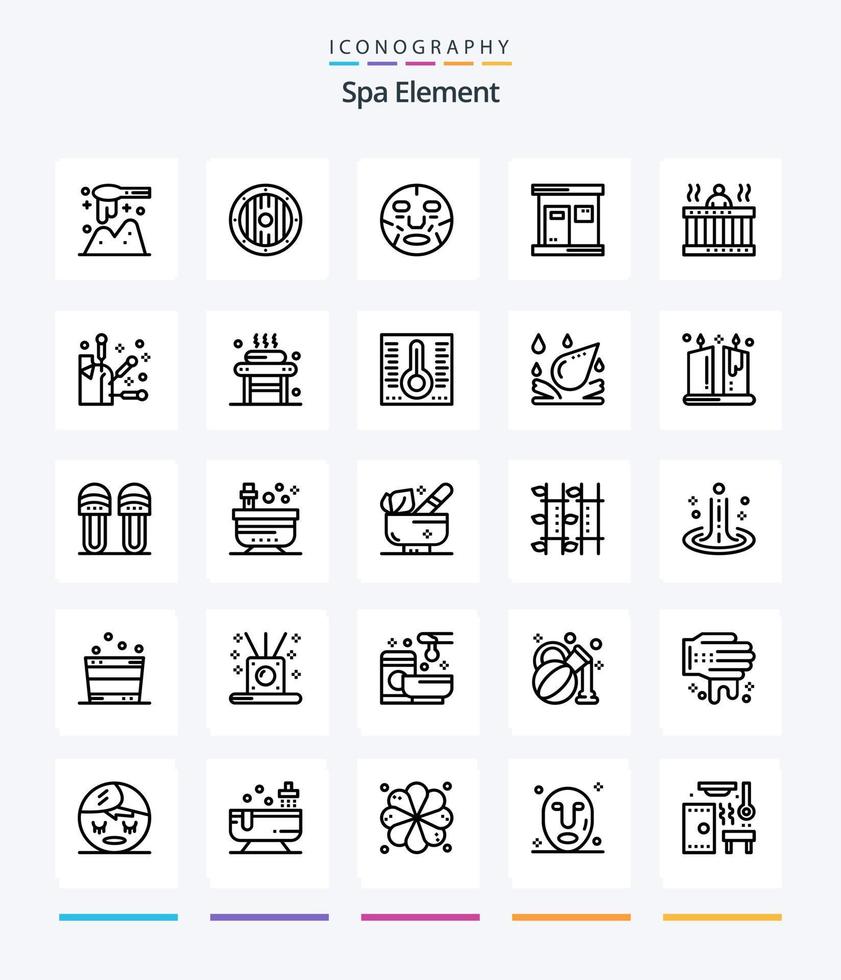 Creative Spa Element 25 OutLine icon pack  Such As hot. spa. beauty. sauna. wellness vector