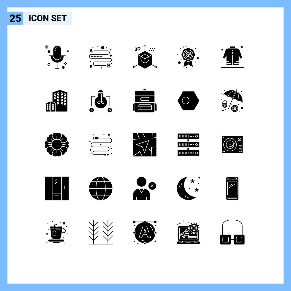 conjunto de 25 iconos de interfaz de usuario modernos signos de símbolos para elementos de diseño vectorial editables de calidad de diseño de chaqueta de hombre vector