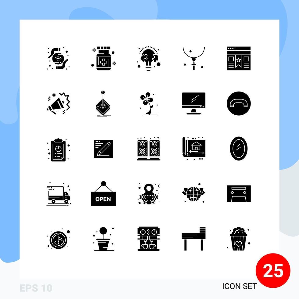25 Creative Icons Modern Signs and Symbols of necklace halloween education easter bulb Editable Vector Design Elements