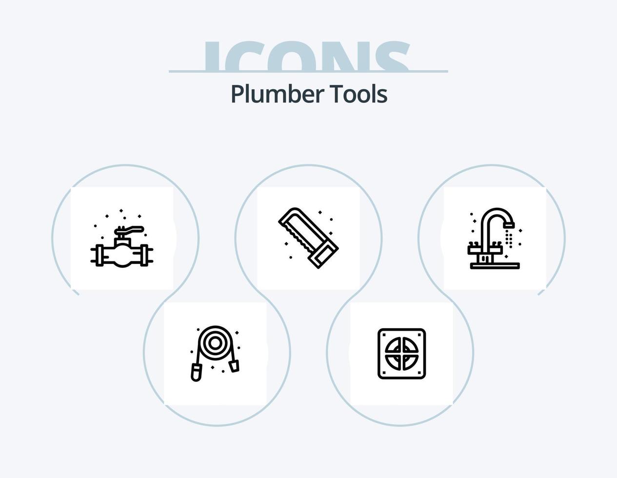 Plumber Line Icon Pack 5 Icon Design. . plumbing. mechanical. plumber. fire vector