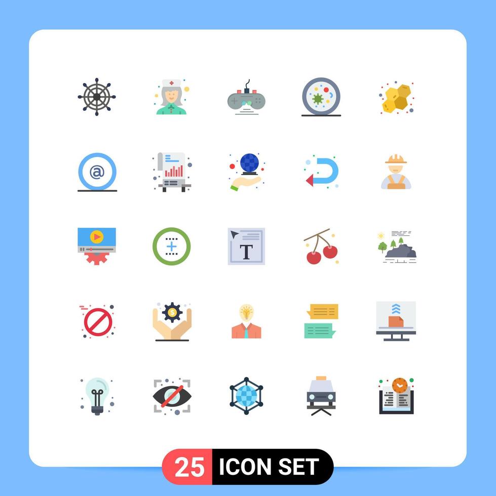 Modern Set of 25 Flat Colors Pictograph of science atom game science life Editable Vector Design Elements
