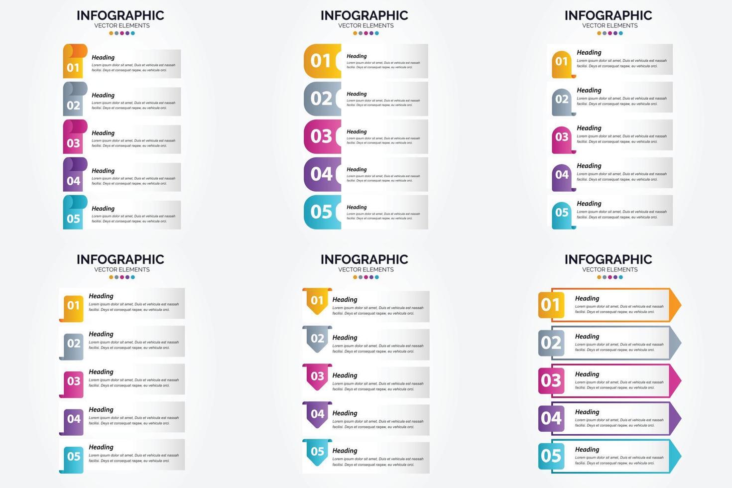 ilustración vectorial infografía conjunto de diseño plano para folleto publicitario y revista vector