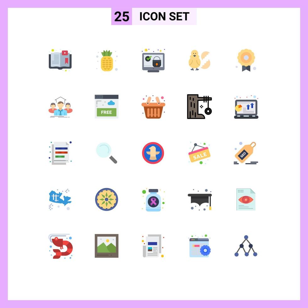 Group of 25 Modern Flat Colors Set for certificate baby screen easter egg Editable Vector Design Elements