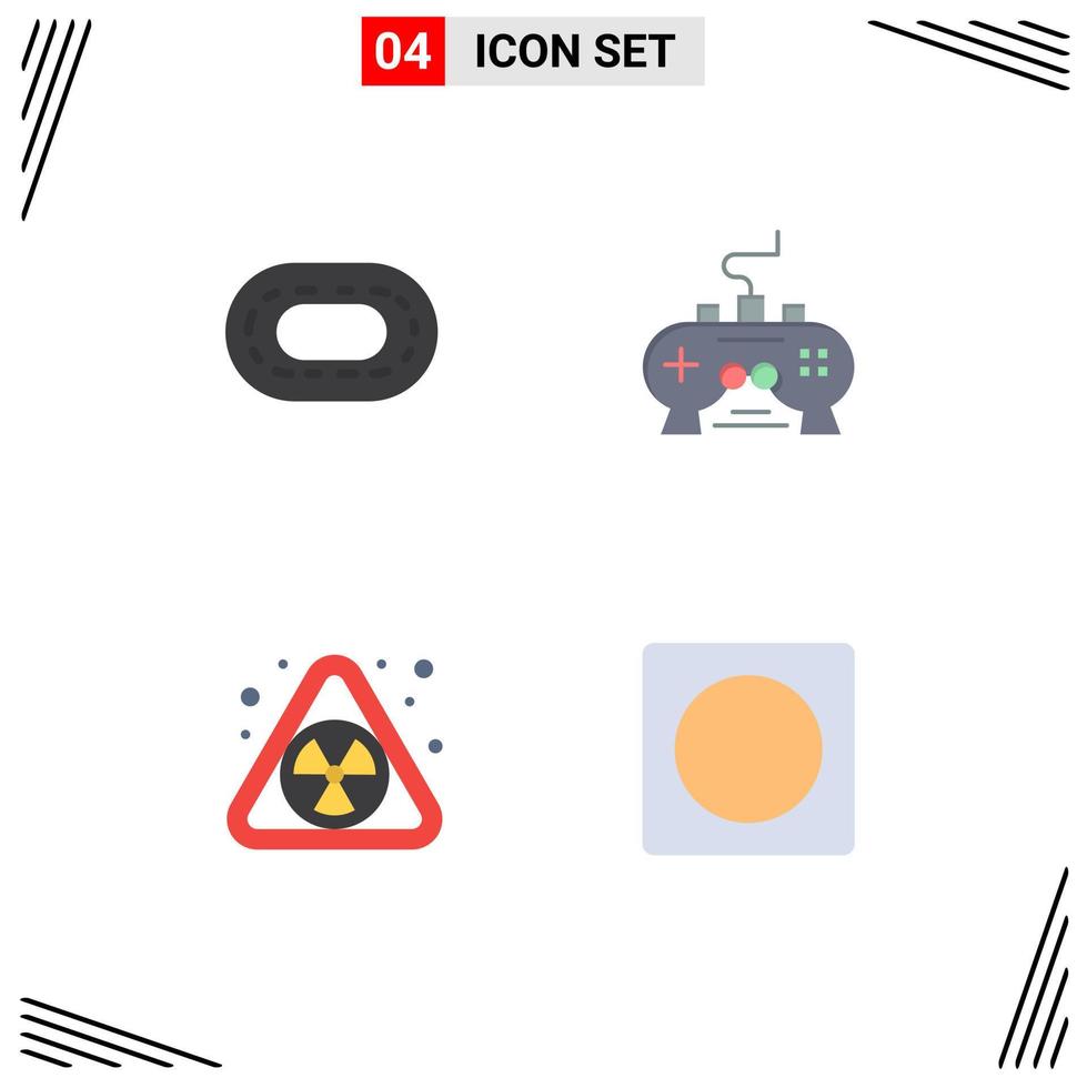 Pack of 4 Modern Flat Icons Signs and Symbols for Web Print Media such as stadium pollution game xbox creative Editable Vector Design Elements