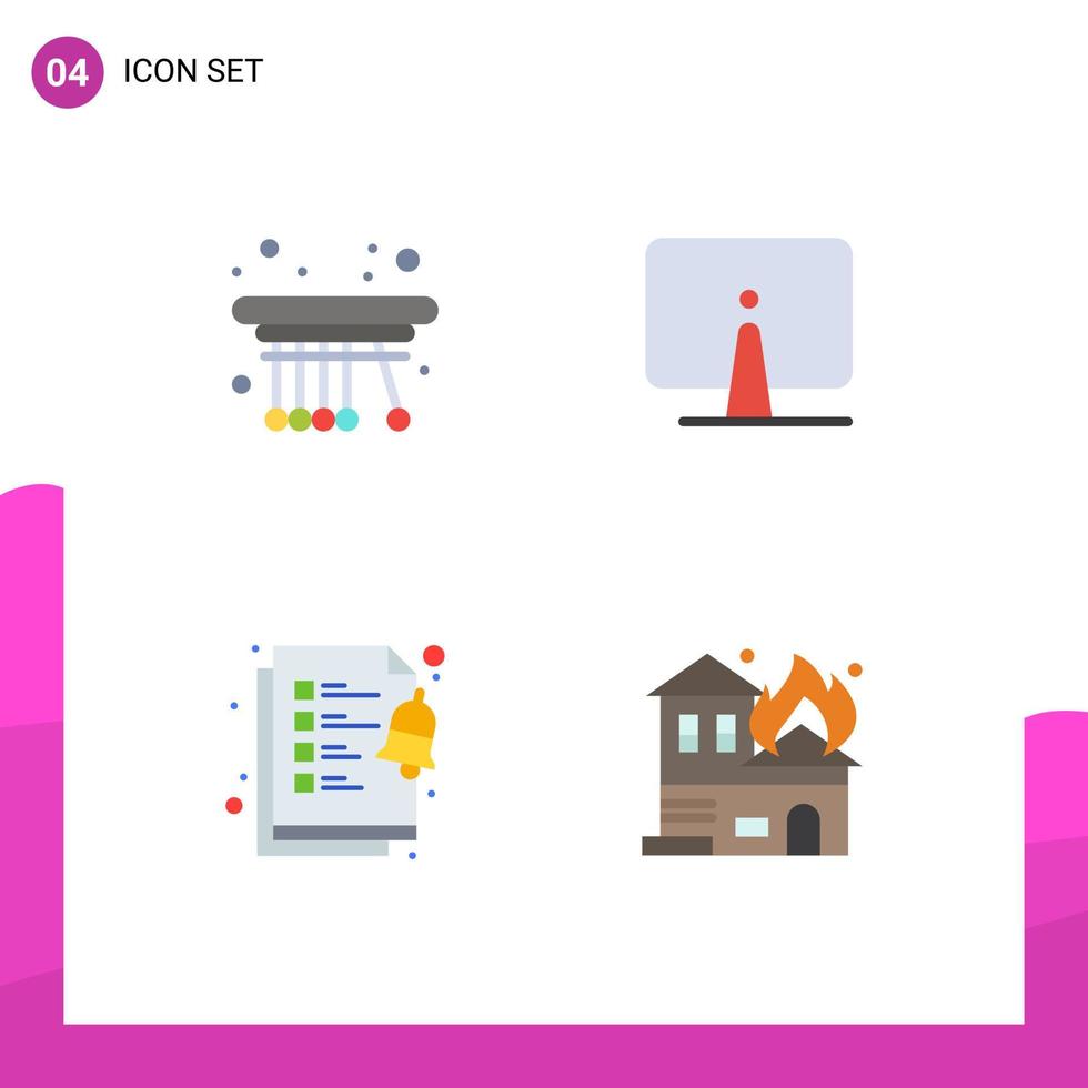Universal Icon Symbols Group of 4 Modern Flat Icons of movement checklist school desktop tasks Editable Vector Design Elements