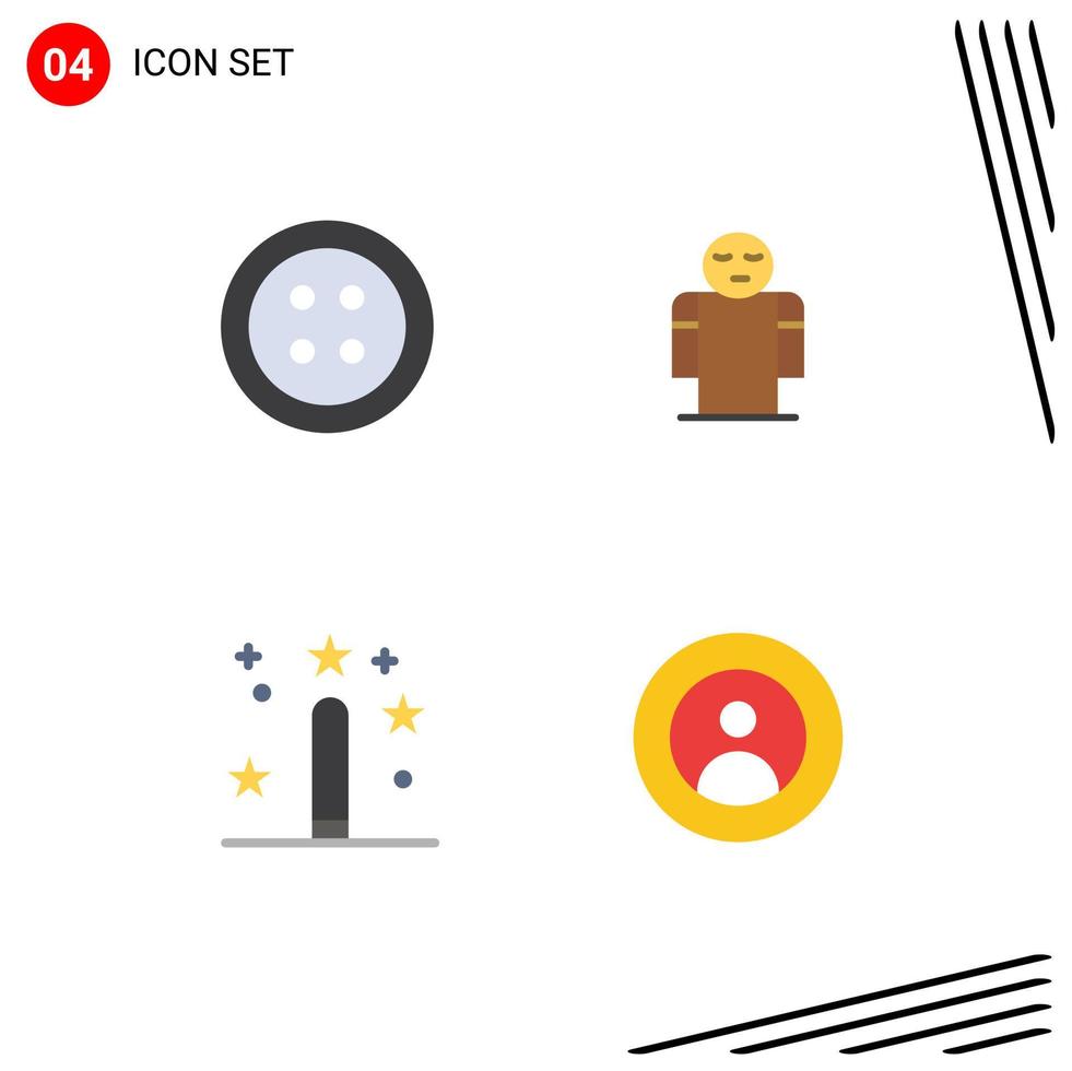 Pack of 4 creative Flat Icons of clothes development arms person programing Editable Vector Design Elements
