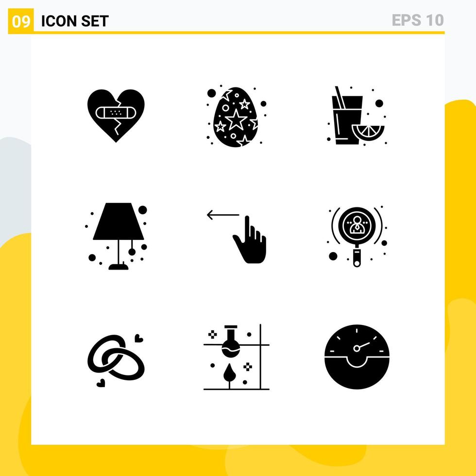 9 Creative Icons Modern Signs and Symbols of gestures lighting home star egg light floor Editable Vector Design Elements