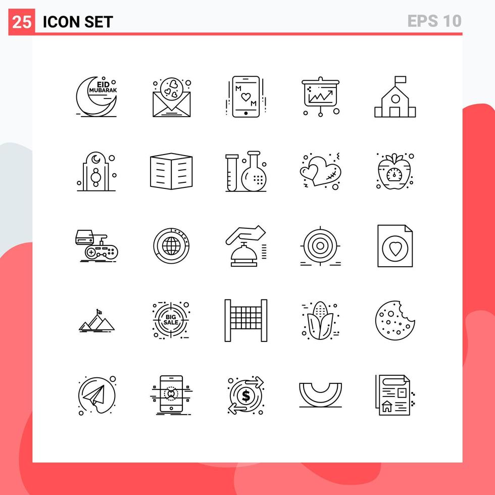 Pack of 25 creative Lines of economics banking wedding arrows mother Editable Vector Design Elements