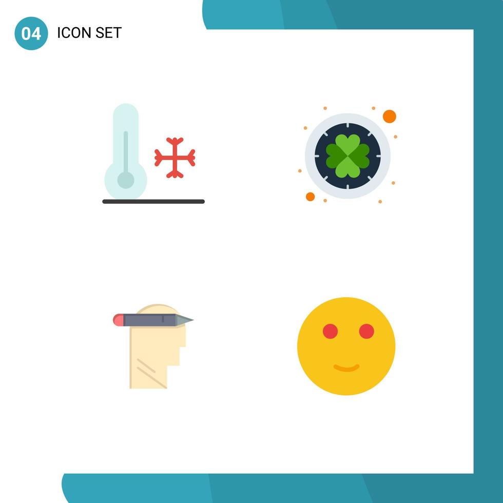 4 Universal Flat Icons Set for Web and Mobile Applications nature mind weather patrick write Editable Vector Design Elements