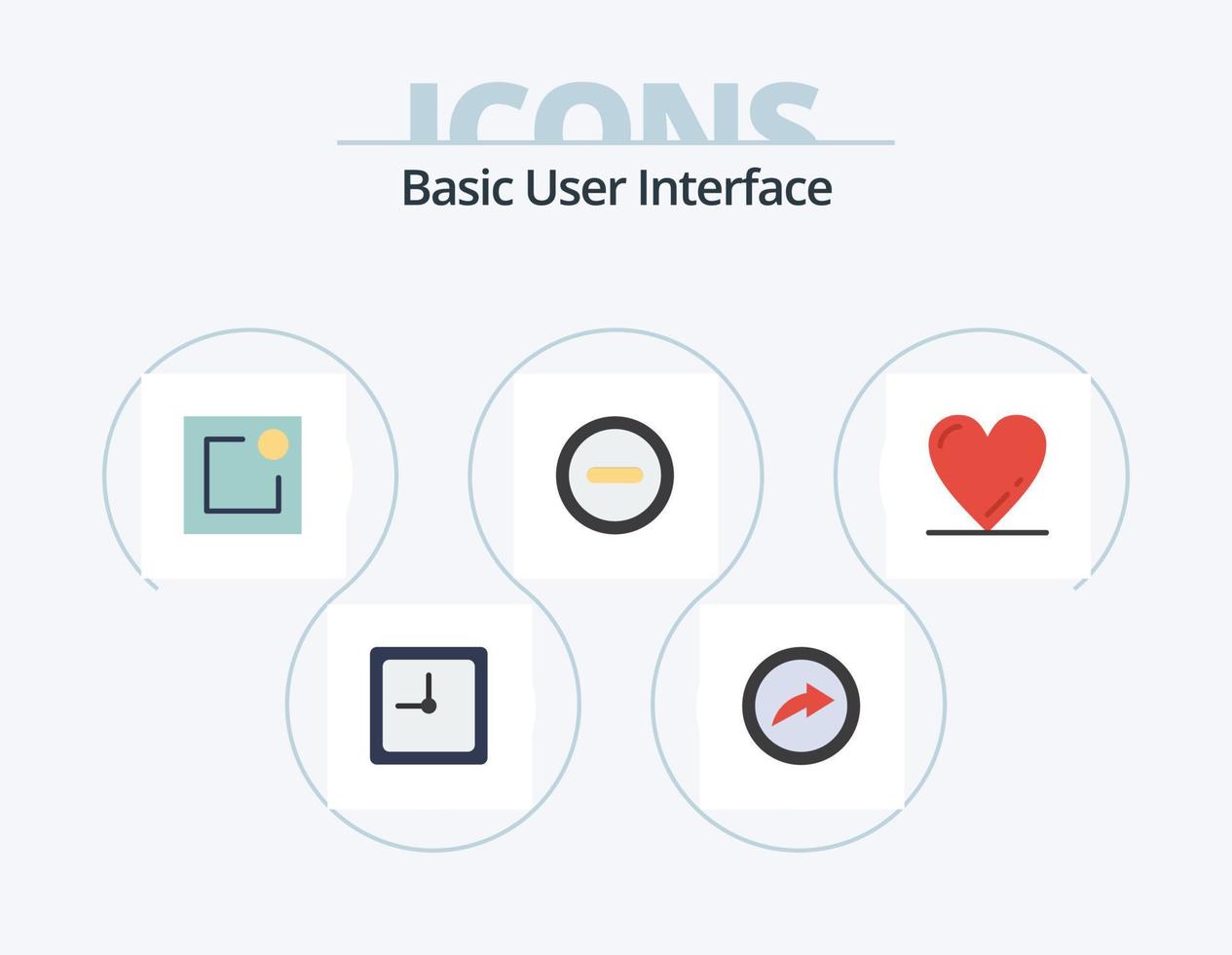 paquete básico de iconos planos 5 diseño de iconos. . . notificación. amar. corazón vector