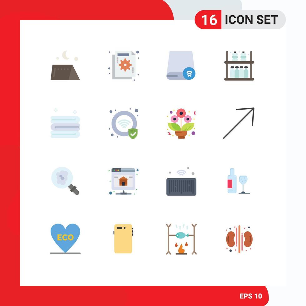 Universal Icon Symbols Group of 16 Modern Flat Colors of supermarket goods graph furniture gadget Editable Pack of Creative Vector Design Elements