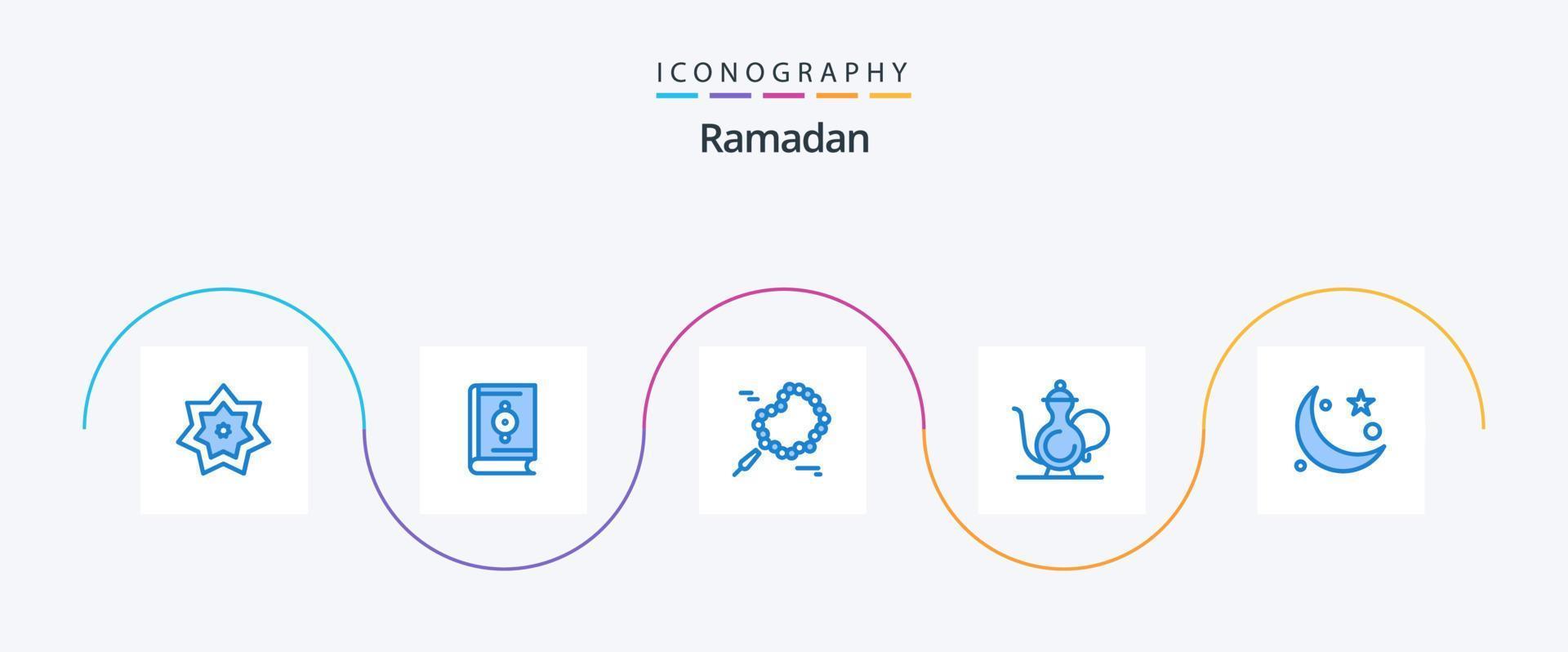 Ramadan Blue 5 Icon Pack Including crescent. ramadan. ramadan. islam. abrahamic vector