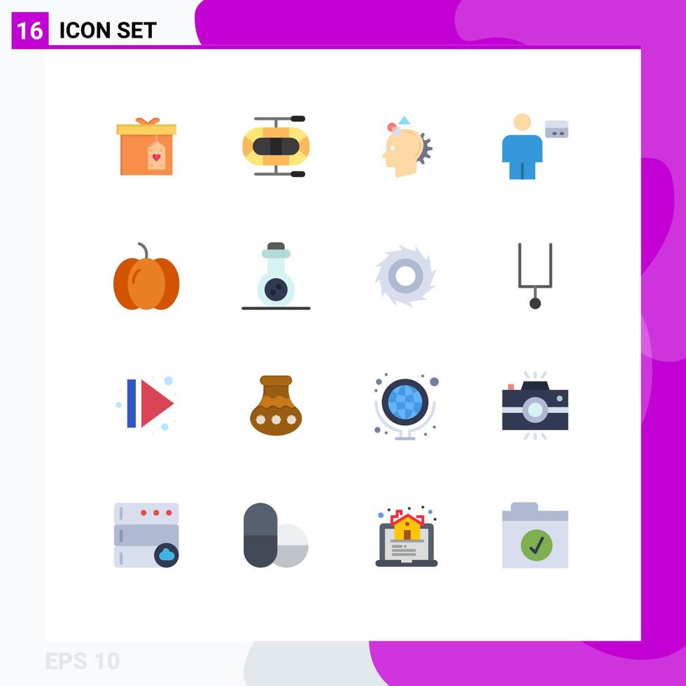 Pictogram Set of 16 Simple Flat Colors of halloween debit imagine credit body Editable Pack of Creative Vector Design Elements