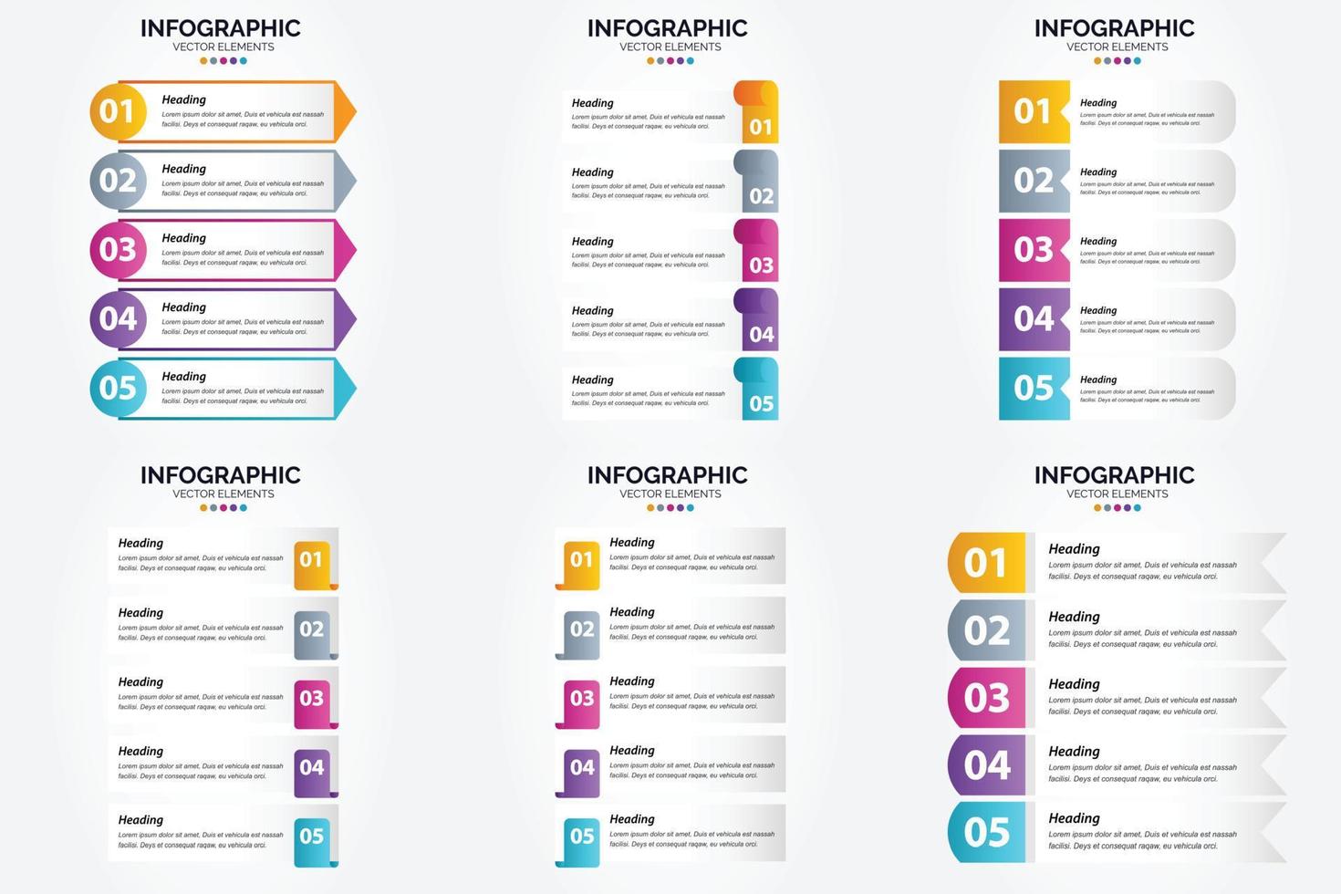 ilustración vectorial infografía conjunto de diseño plano para folleto publicitario y revista vector