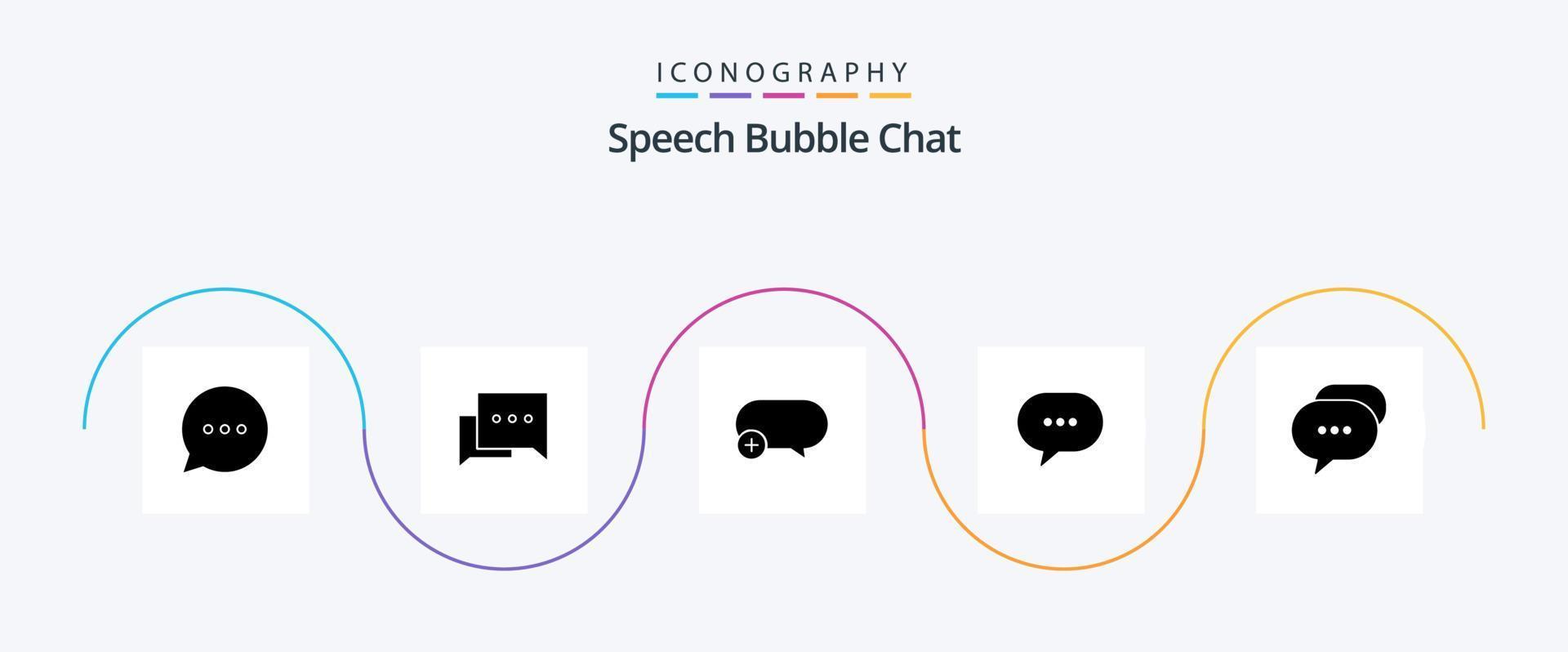 Chat Glyph 5 Icon Pack Including . comment. bubble. conversation vector