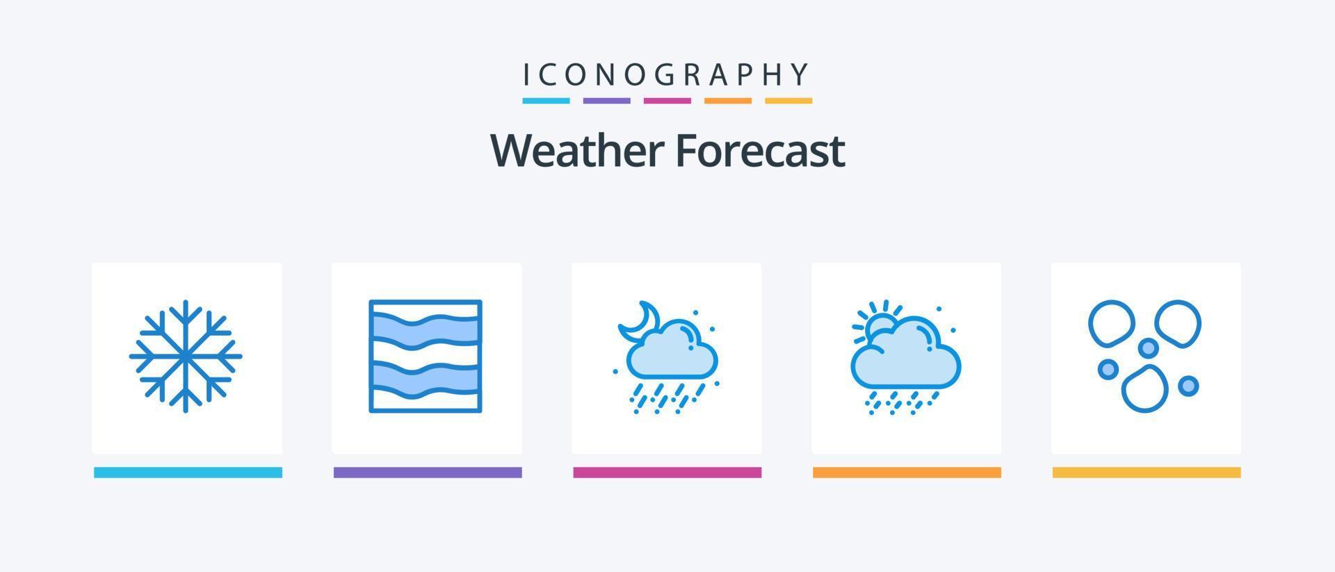 Weather Blue 5 Icon Pack Including weather. hail. cloud. weather. cloud. Creative Icons Design vector