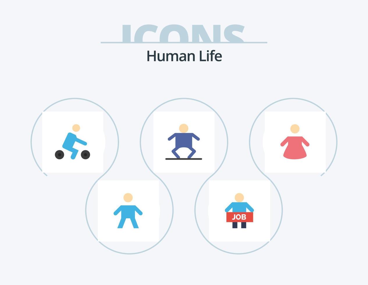 Human Flat Icon Pack 5 Icon Design. . people. bicycle. kid. baby vector