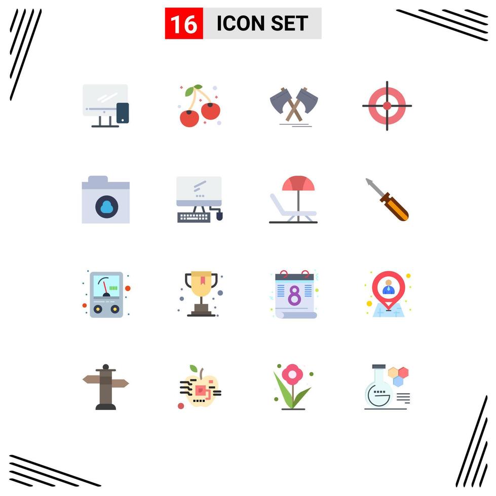 Set of 16 Modern UI Icons Symbols Signs for cloud interface farming aim cutter Editable Pack of Creative Vector Design Elements