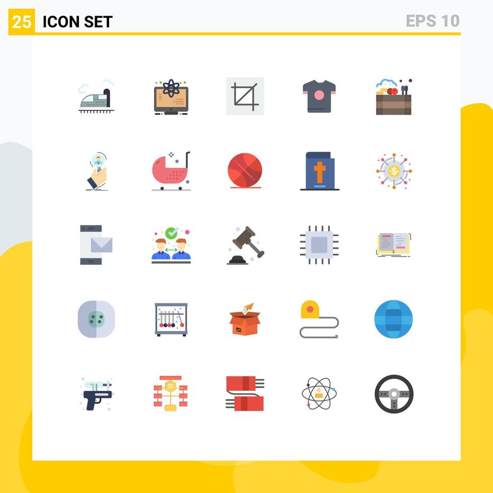 Universal Icon Symbols Group of 25 Modern Flat Colors of agriculture sport crop shirt tool Editable Vector Design Elements