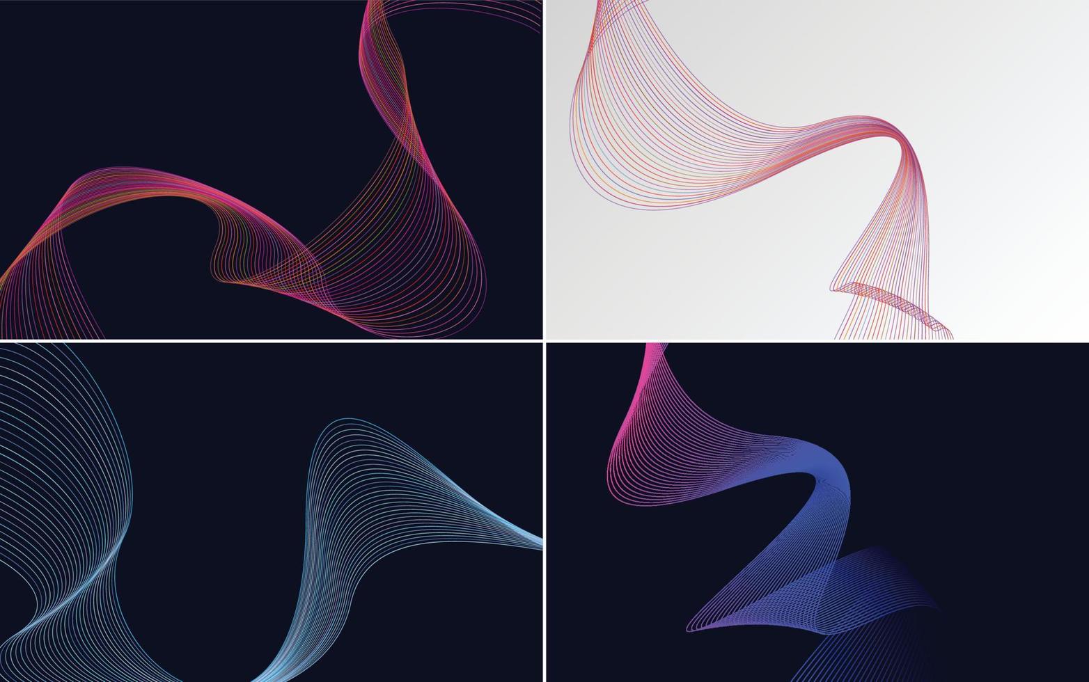 Collection of geometric minimal lines pattern set vector