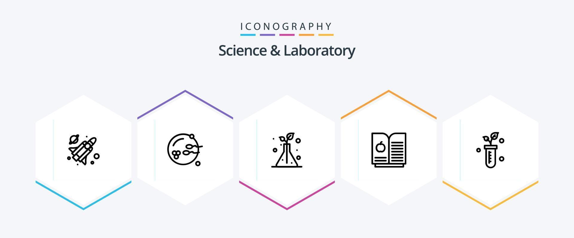 Science 25 Line icon pack including . science. flask. lab. tube vector