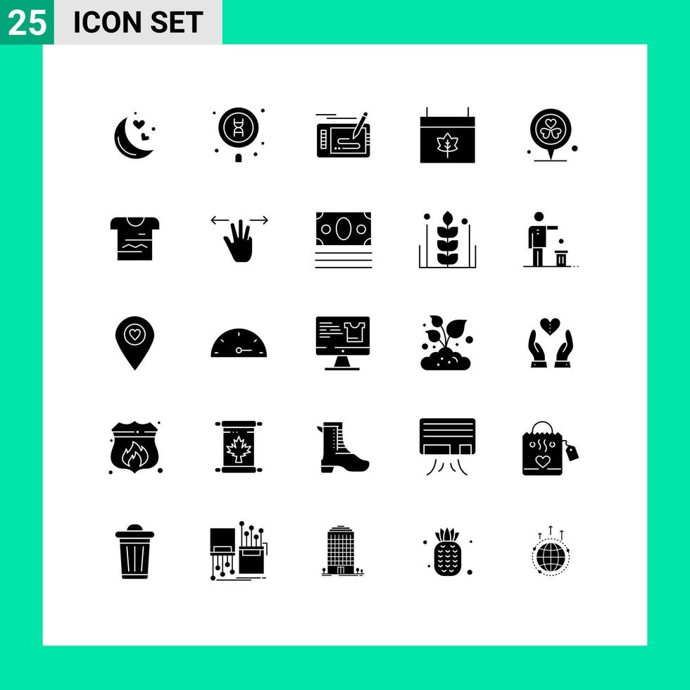 Modern Set of 25 Solid Glyphs and symbols such as thanksgiving calendar search autumn drawing Editable Vector Design Elements