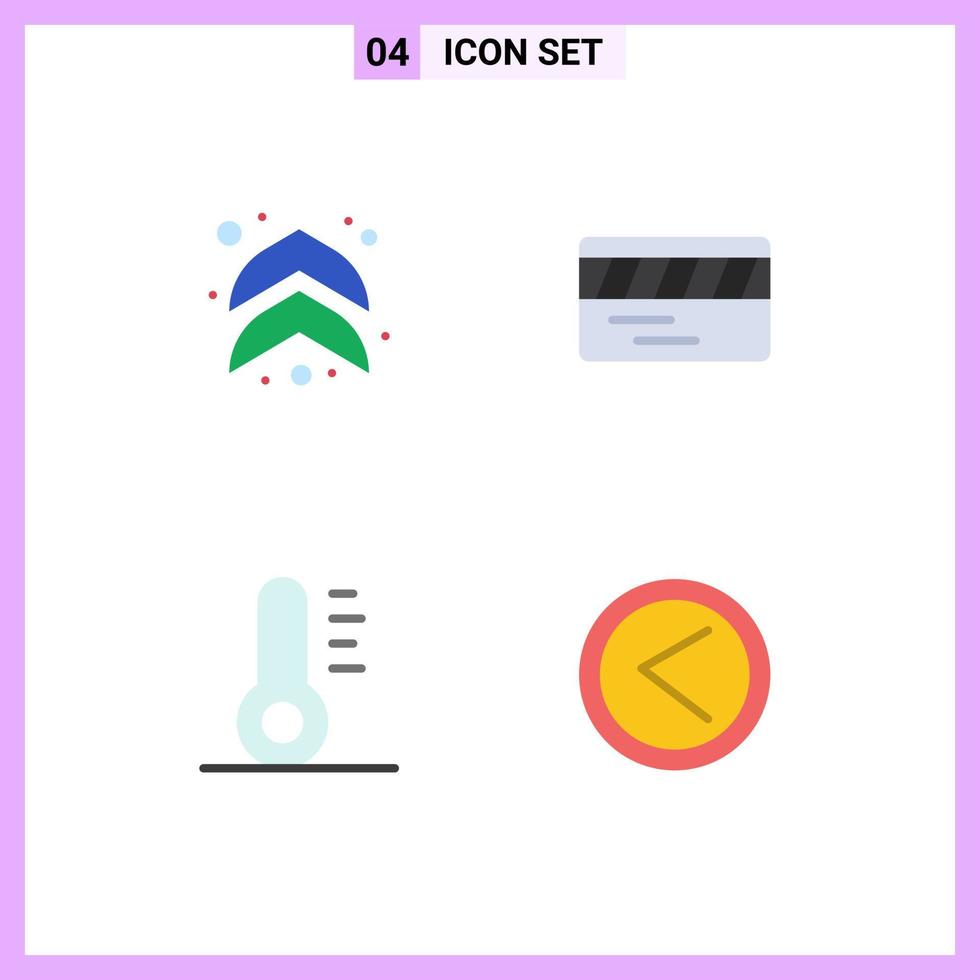 Pack of 4 creative Flat Icons of arrow interface ticket christmas user Editable Vector Design Elements