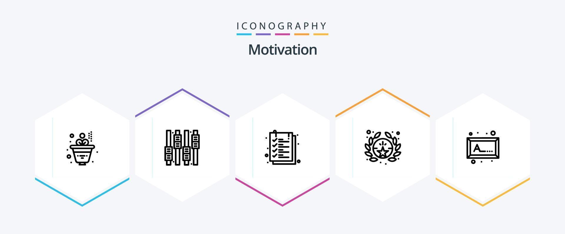 Motivation 25 Line icon pack including . picture. text. photo. star vector