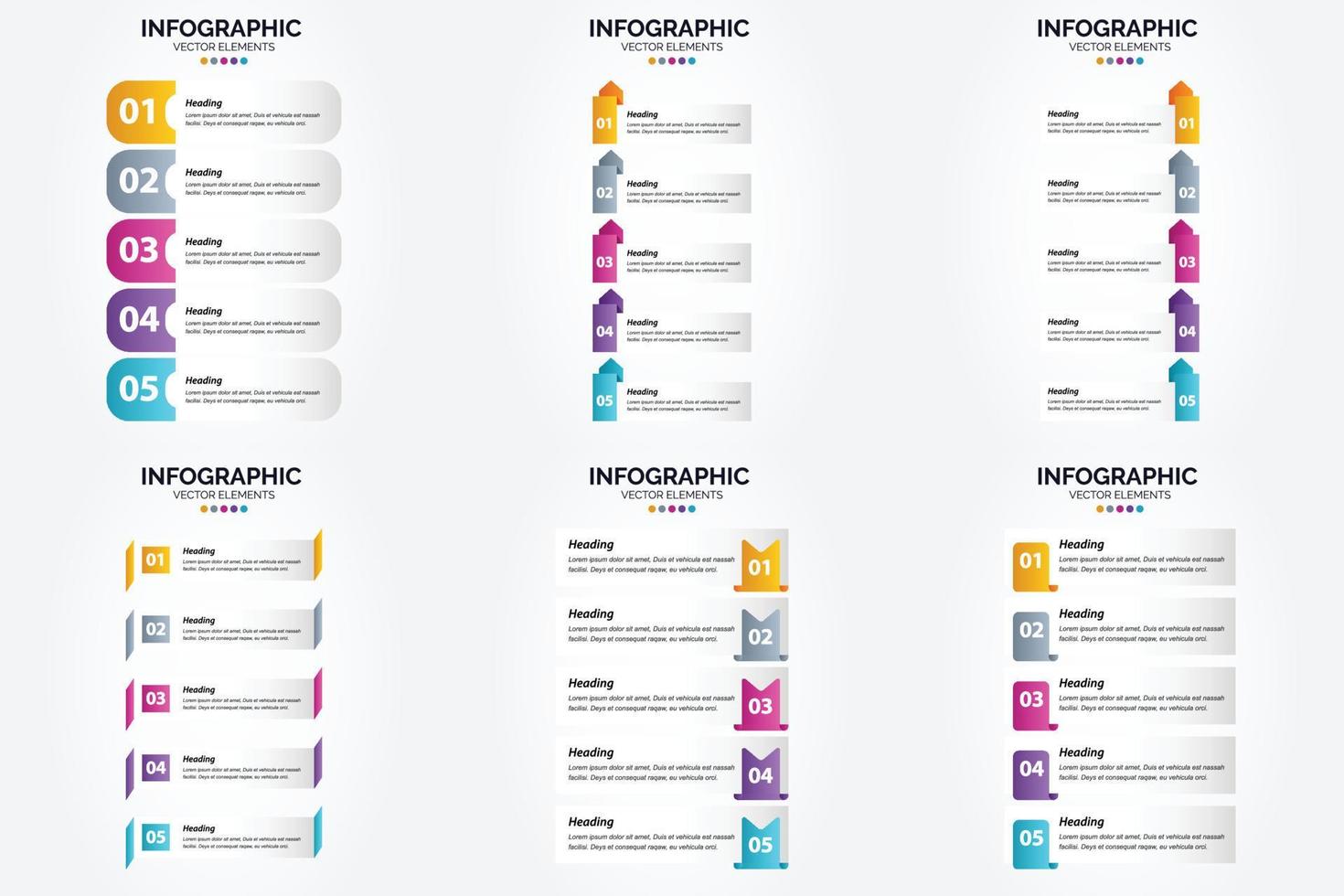 ilustración vectorial infografía conjunto de diseño plano para folleto publicitario y revista vector