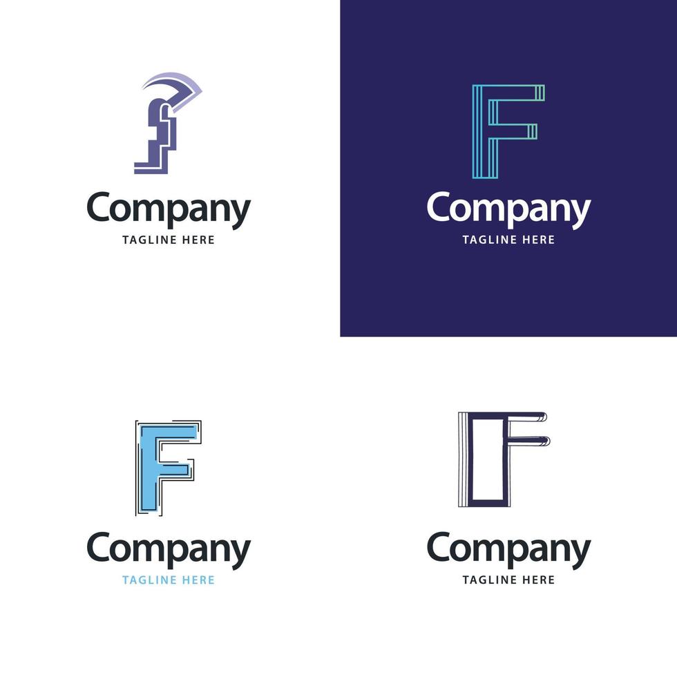 letra f diseño de paquete de logotipos grandes diseño de logotipos modernos y creativos para su negocio vector