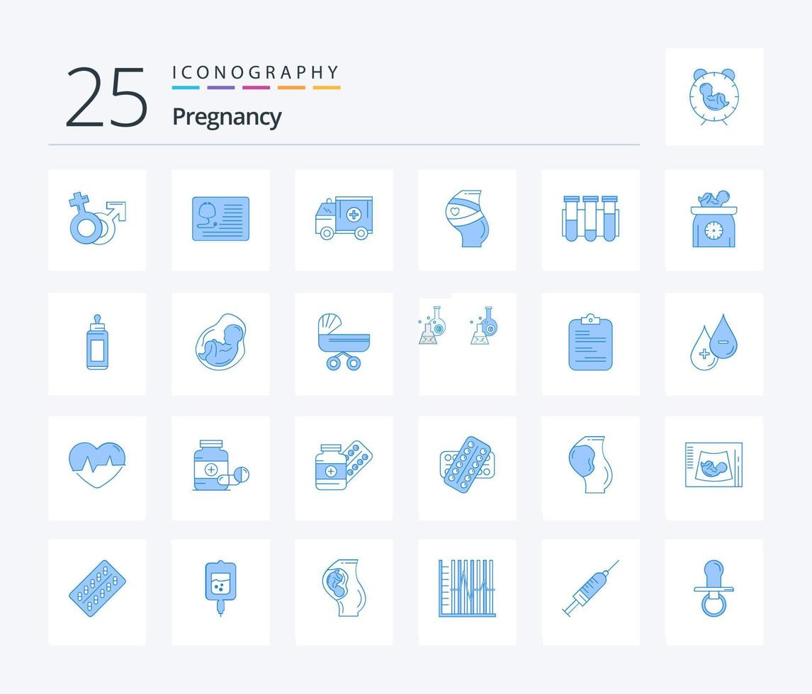 Pregnancy 25 Blue Color icon pack including pregnancy. belt. healthcare. van. medical vector