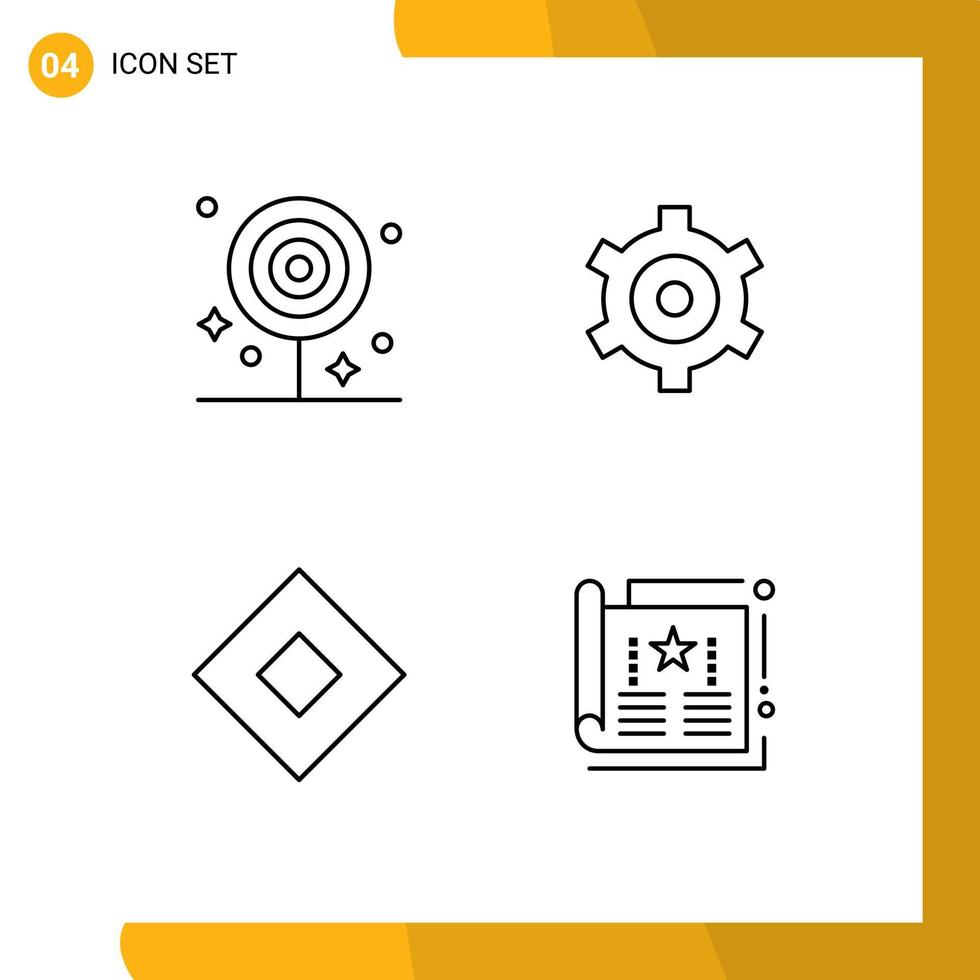 Set of 4 Modern UI Icons Symbols Signs for breakfast soap food setting symbols Editable Vector Design Elements