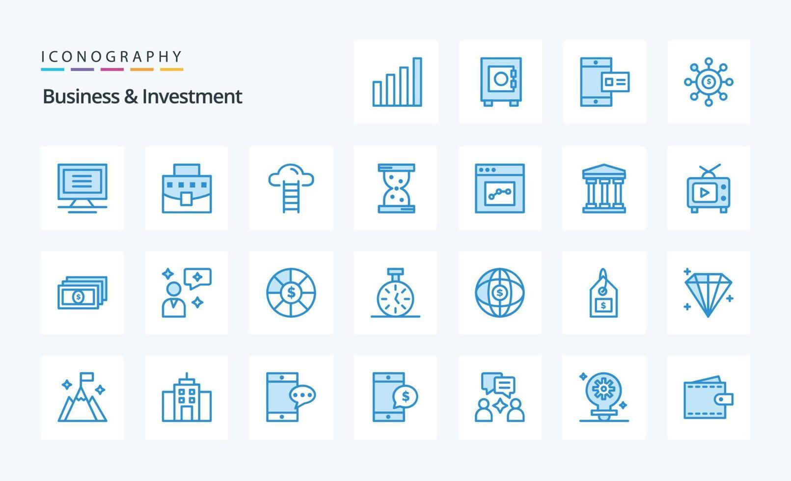 25 Business And Investment Blue icon pack vector