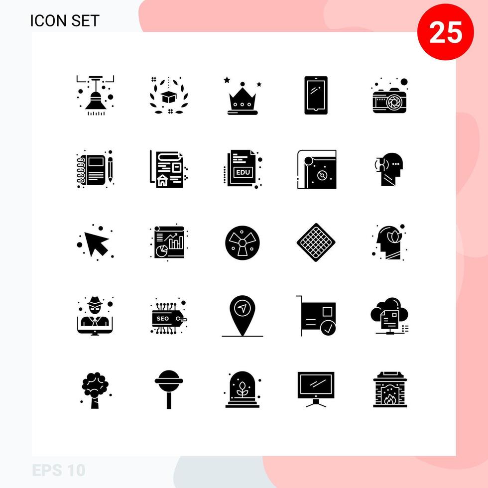 25 Creative Icons Modern Signs and Symbols of iphone mobile university smart phone wreath Editable Vector Design Elements