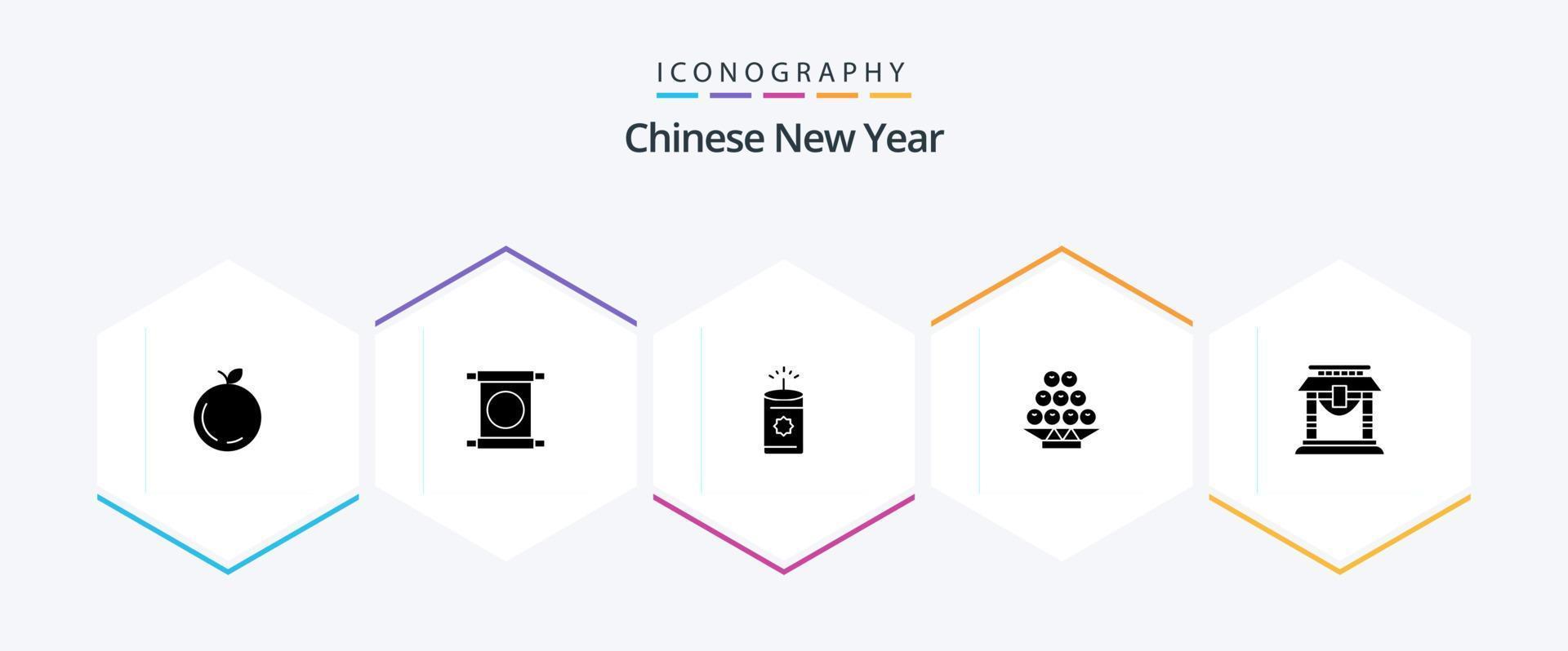 Chinese New Year 25 Glyph icon pack including candle. year. scroll. new. china vector